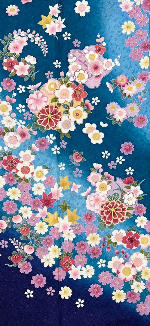 振り袖　フルセット　別誂長襦袢付　成人式　金彩加工　刺繍入り　銀通し　622