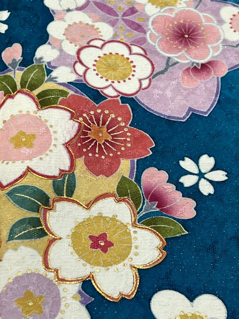 振り袖　フルセット　別誂長襦袢付　成人式　金彩加工　刺繍入り　銀通し　622