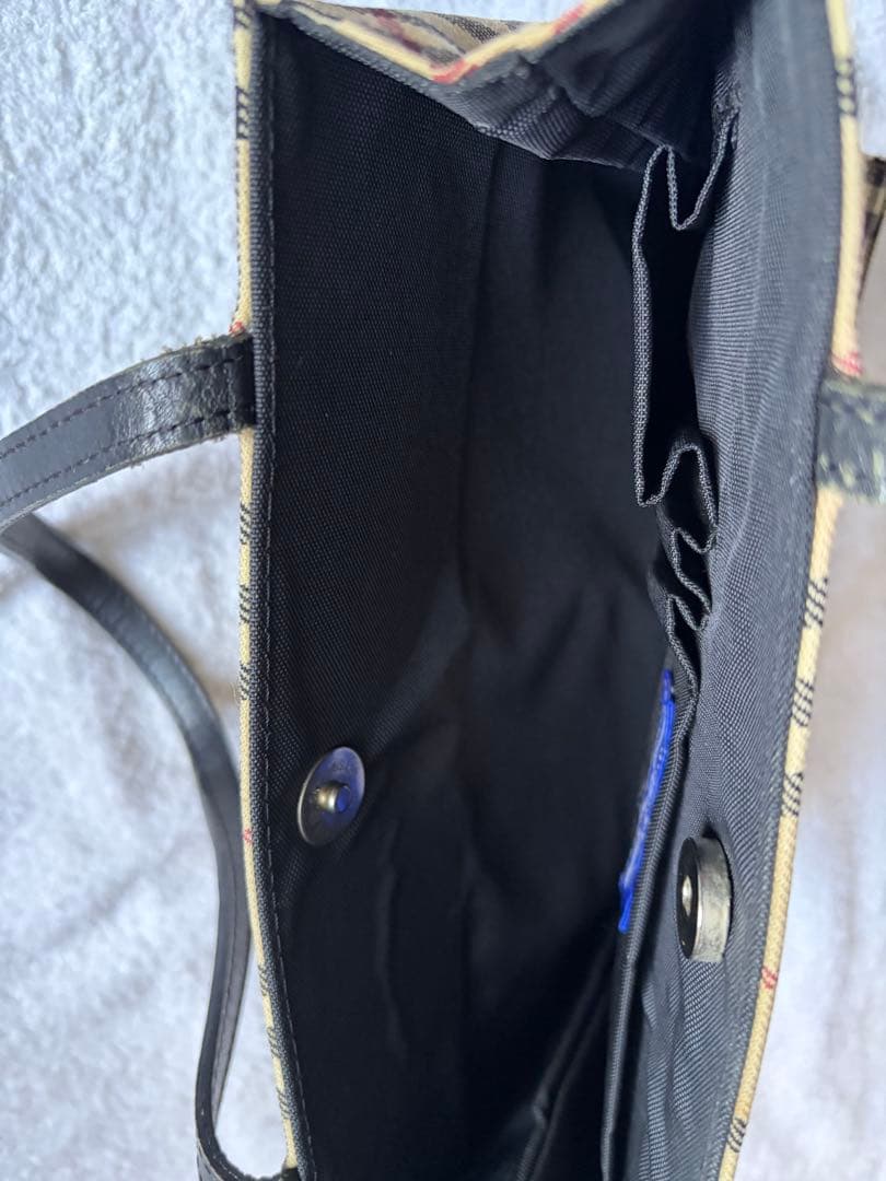 BURBERRYバーバリー 真品保証チェック柄キャンバスハンドバッグ