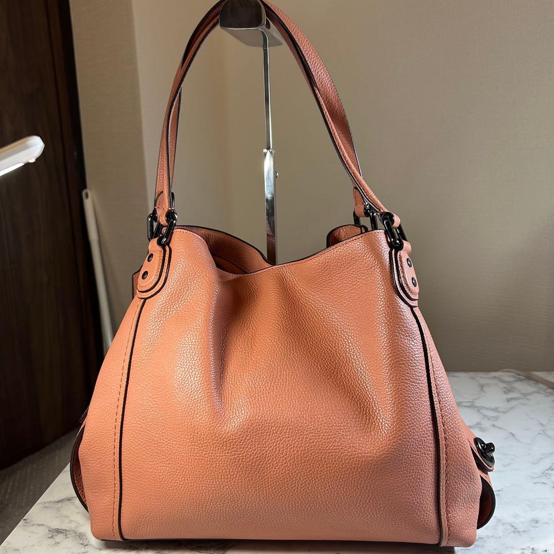 コーチ イーディー ショルダーバッグ トートバッグ ピンク 大容量 レザー