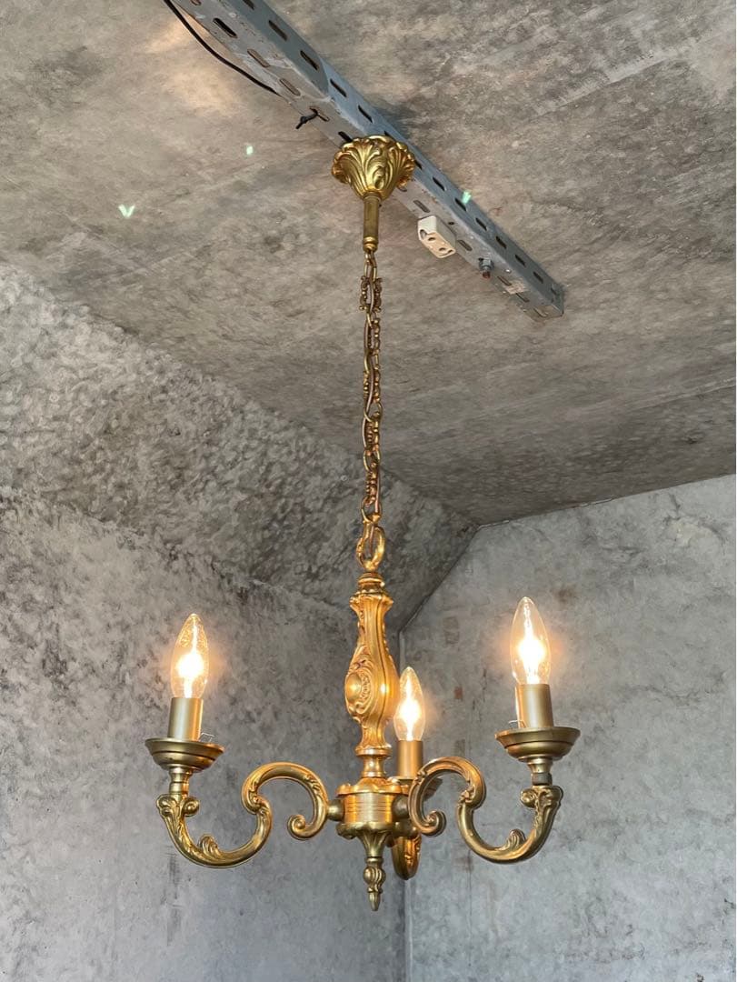 激安！19. フランス アンティーク シャンデリア 3灯 キャンドル ライト