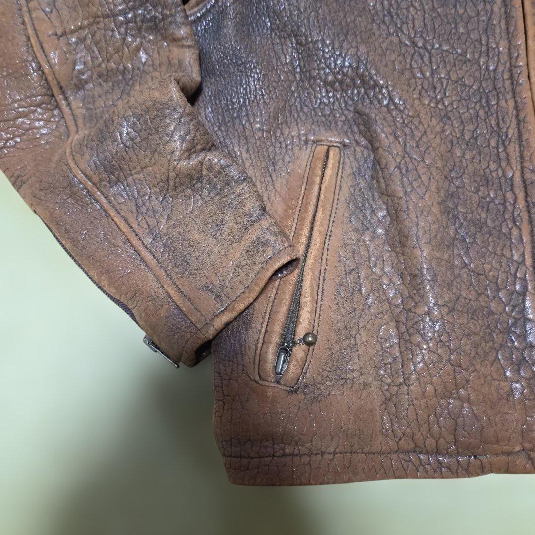 ACTION HOUSE ブラウン レザージャケットG-1 Lサイズ 羊革