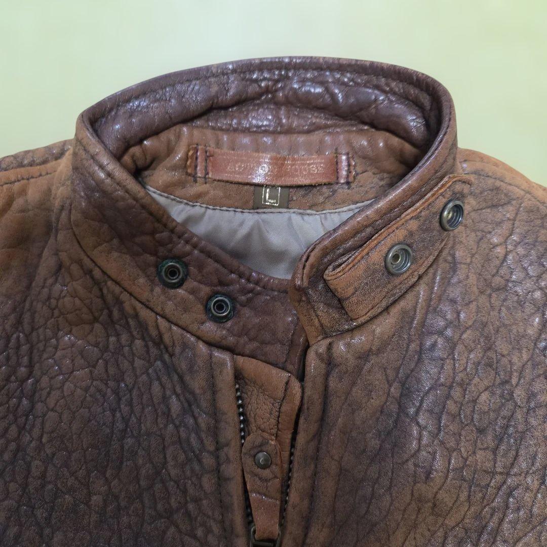 ACTION HOUSE ブラウン レザージャケットG-1 Lサイズ 羊革