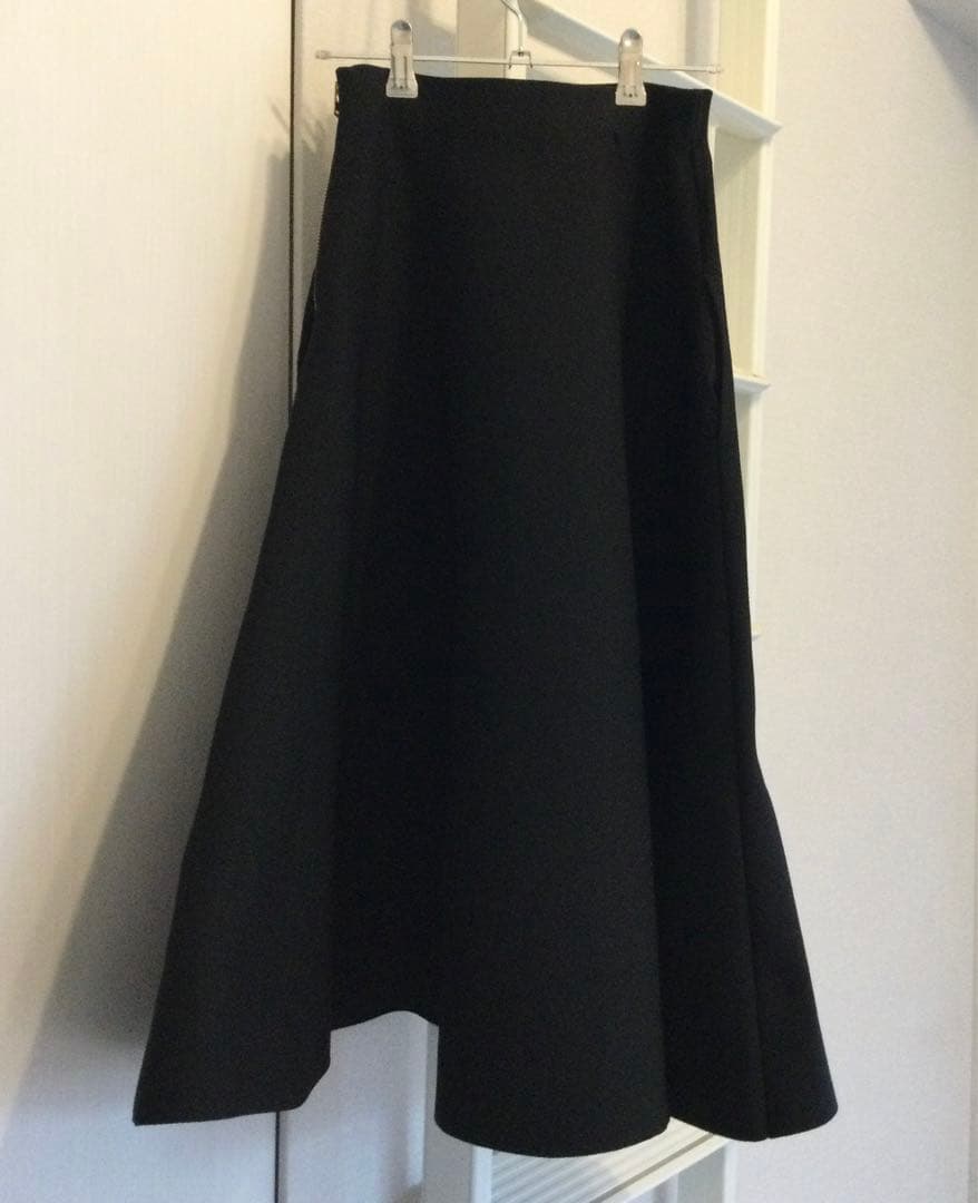 マディソンブルー　ダブルフェイスミモレスカート　黒　サイズ01
