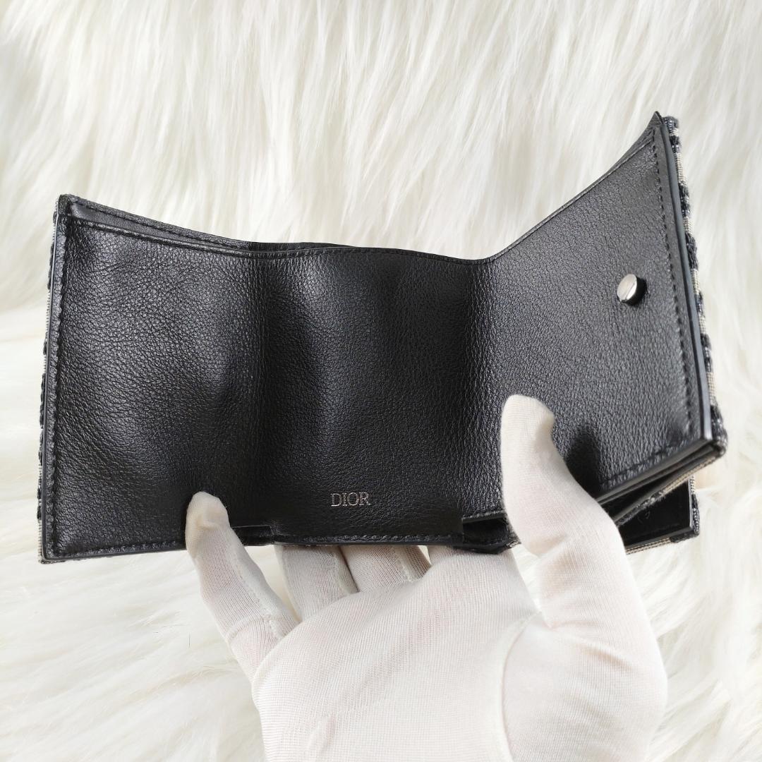 極美品・現行✨クリスチャンディオール 財布 三つ折り オブリーク レディース