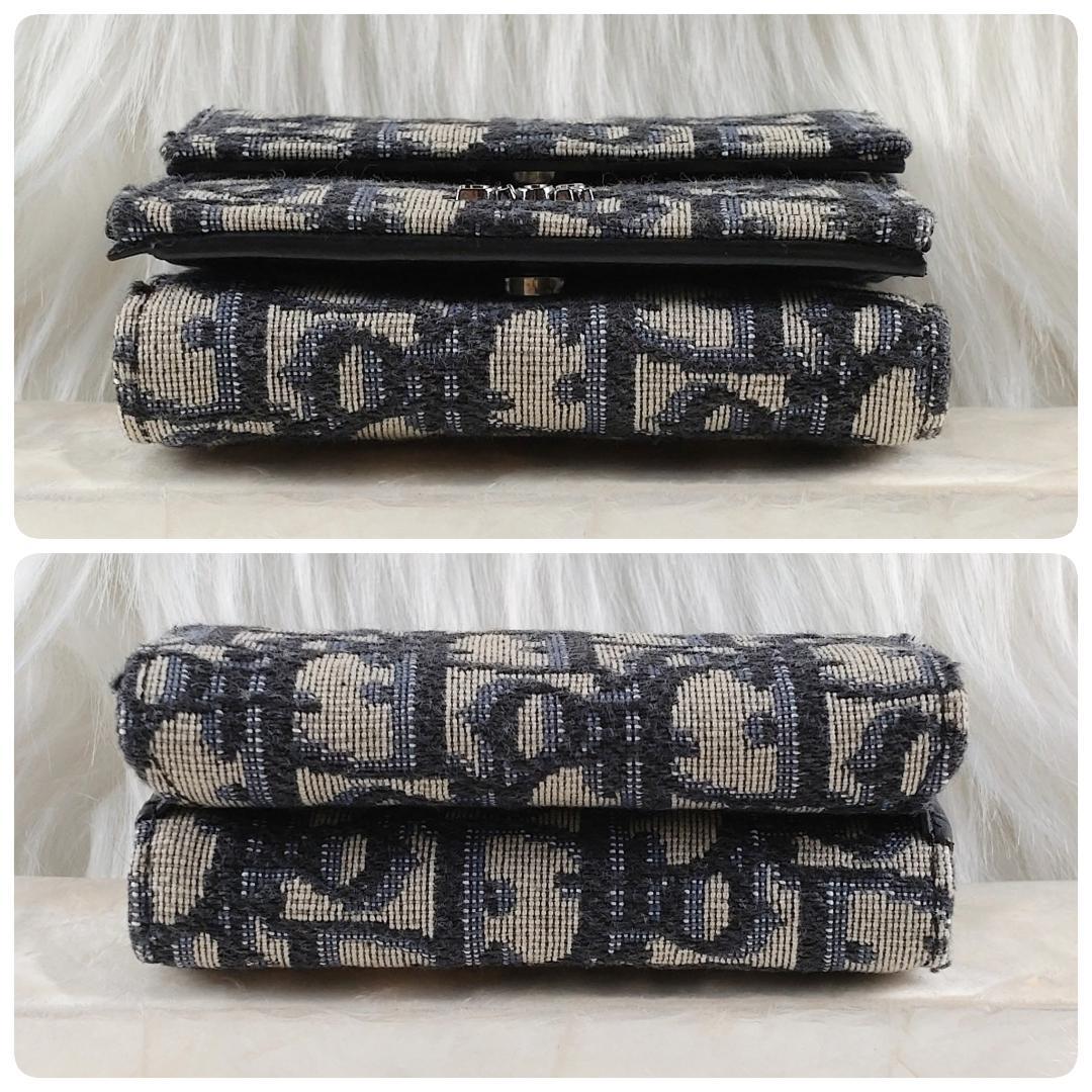 極美品・現行✨クリスチャンディオール 財布 三つ折り オブリーク レディース