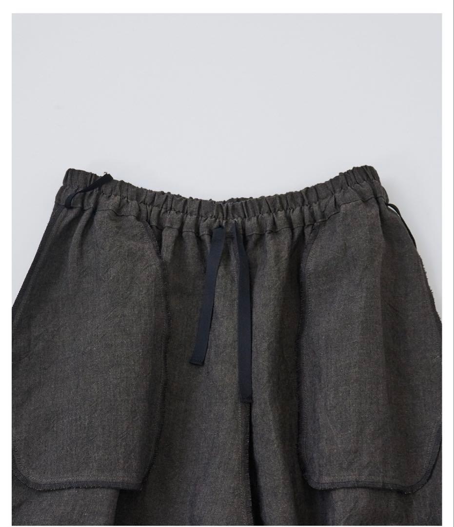 未使用定価3.3万円ロワズィールLOISIRバンブーリネンボトルシルエットパンツ