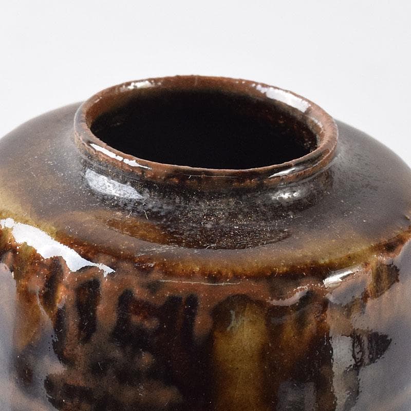 茶道具　膳所焼　陽炎園造　淡海ぜぜ　茶入　仕覆付　時代箱　V　8210