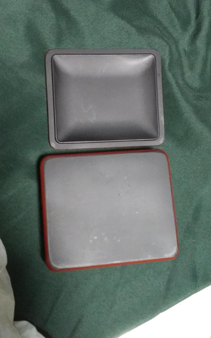 伝統工芸品(中国) 堆朱漆塗彫 箱と盆 No.357