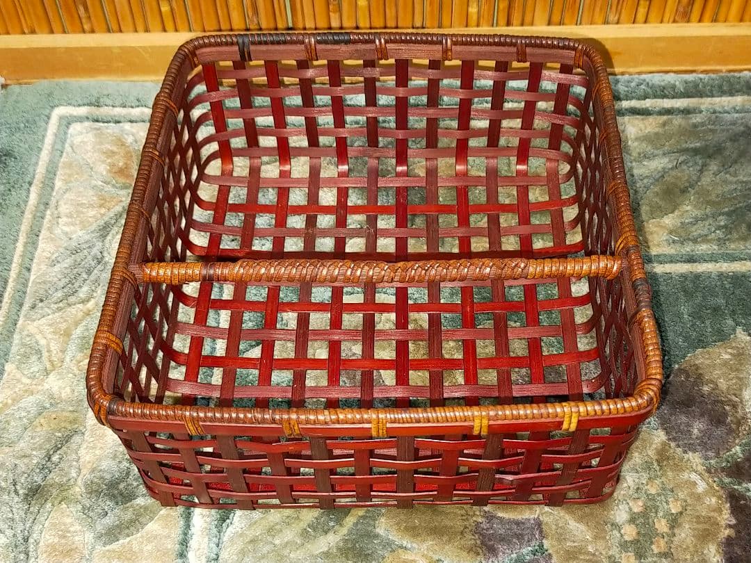 ♥未使用♥　安藤竹良斎　♥　みちくさ篭　花籠　共箱付き　茶道具　籠　茶道具