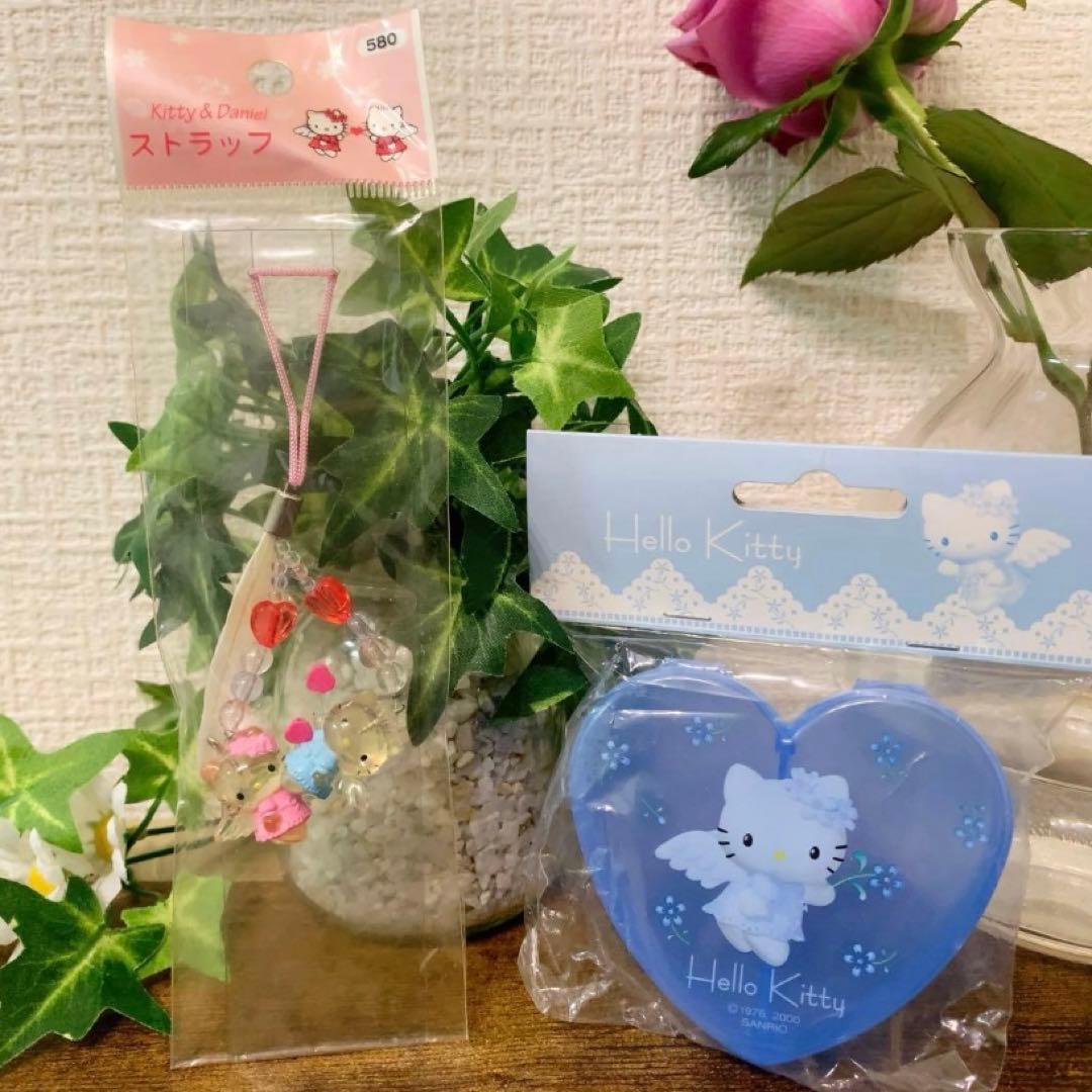 ☆激レア☆ハローキティ ＆ダニエル　エンジェル ストラップ 小物ケース　2点