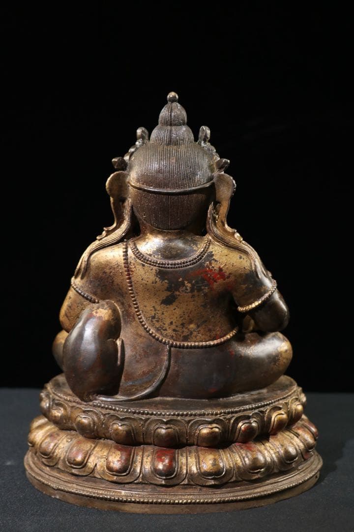 旧蔵珍蔵　西藏チベット仏像　黃財神 純銅製　アンティーク　置物　時代物　本物保証