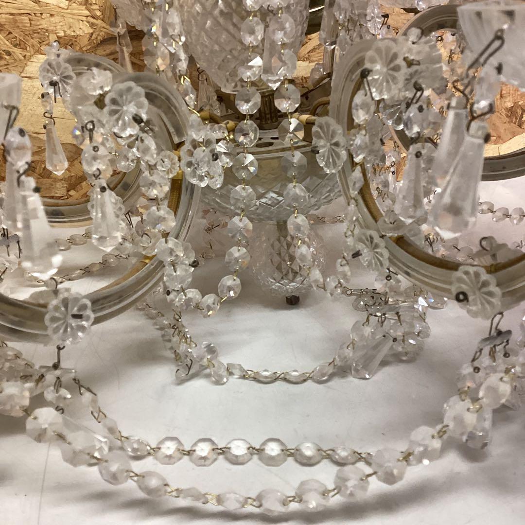 ヤマギワ　クリスタルビーズの6灯　アンティーク　シャンデリア　100V（H100