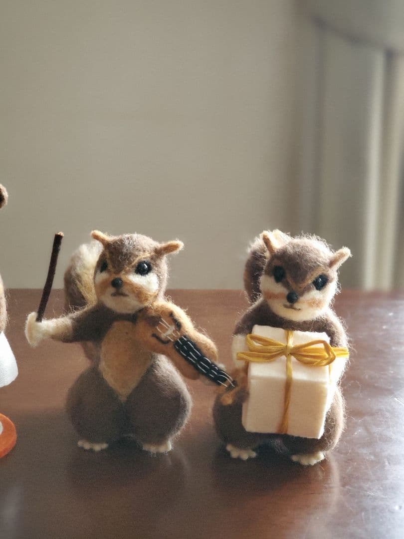 tanton ページ　羊毛フェルト リスとくま