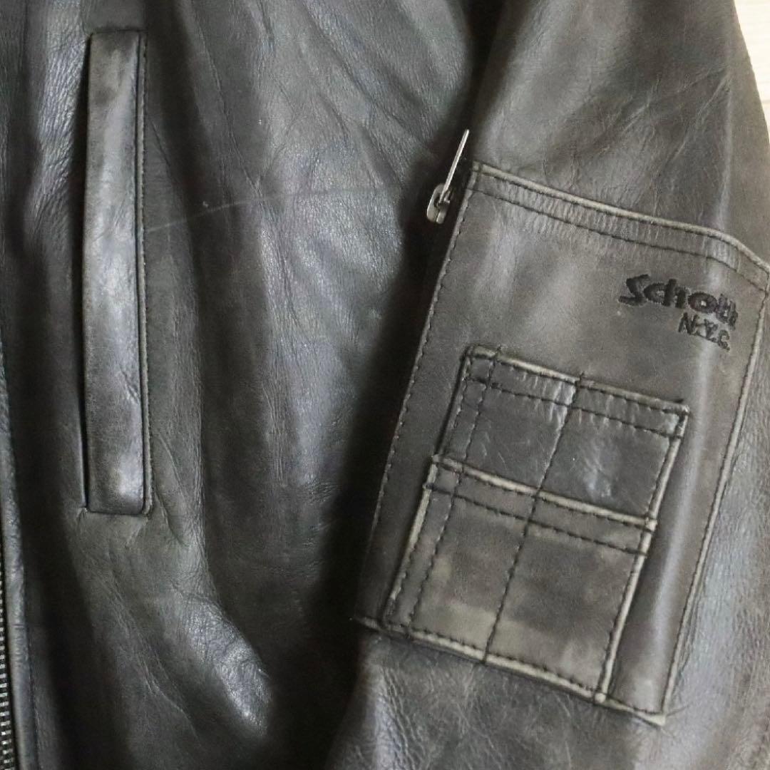 Schott ショット 本革 レザーフライトジャケット シングルライダース