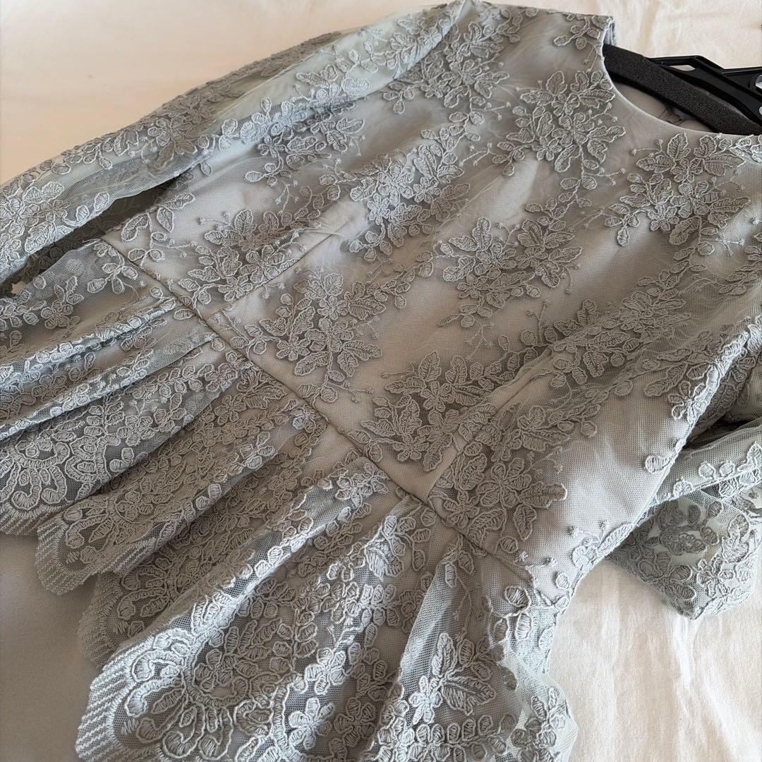 form forma マザードレス レース袖付きロングドレス　大きいサイズ