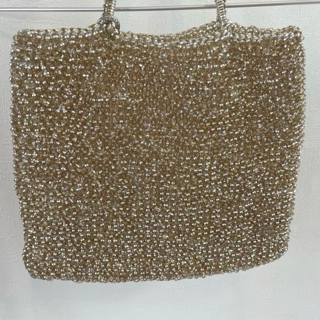 【保存袋付き】アンテプリマ　ワイヤーバッグ✨人気色シルバーゴールド✨ラージ