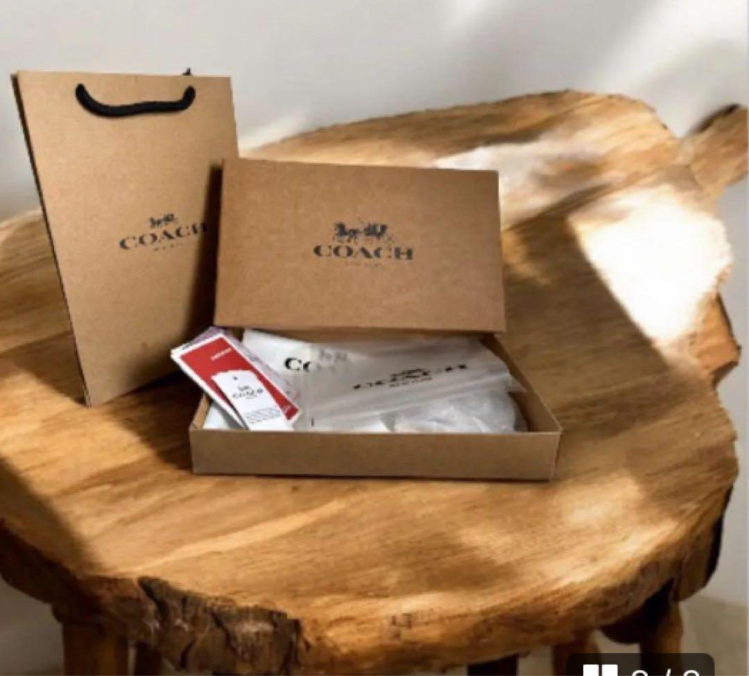 COACH 二つ折り財布 ブラウン/ピンク