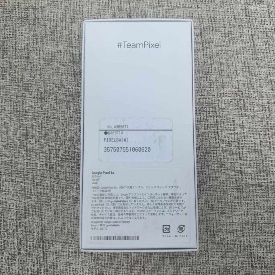 【新品未使用】 Google Pixel 6a 白 128GB SIMフリー