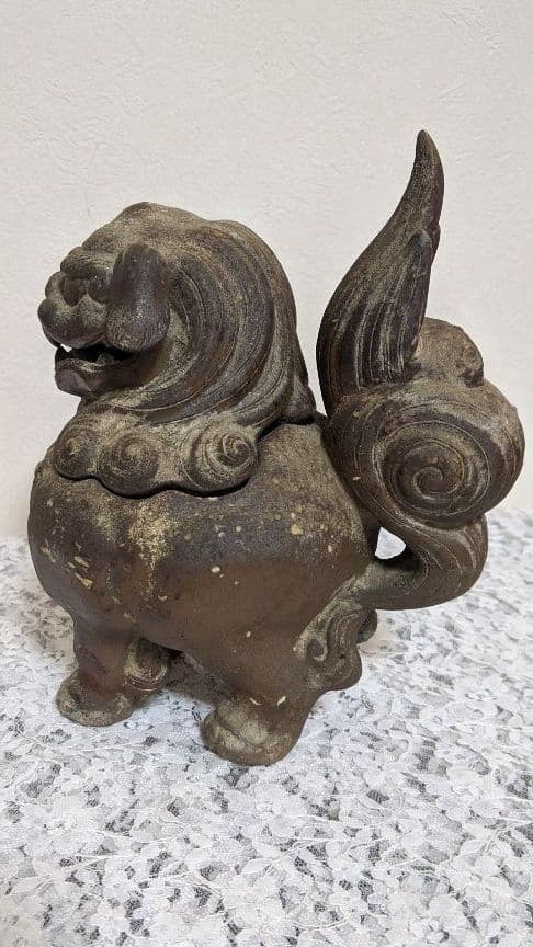 備前焼　香炉　獅子
