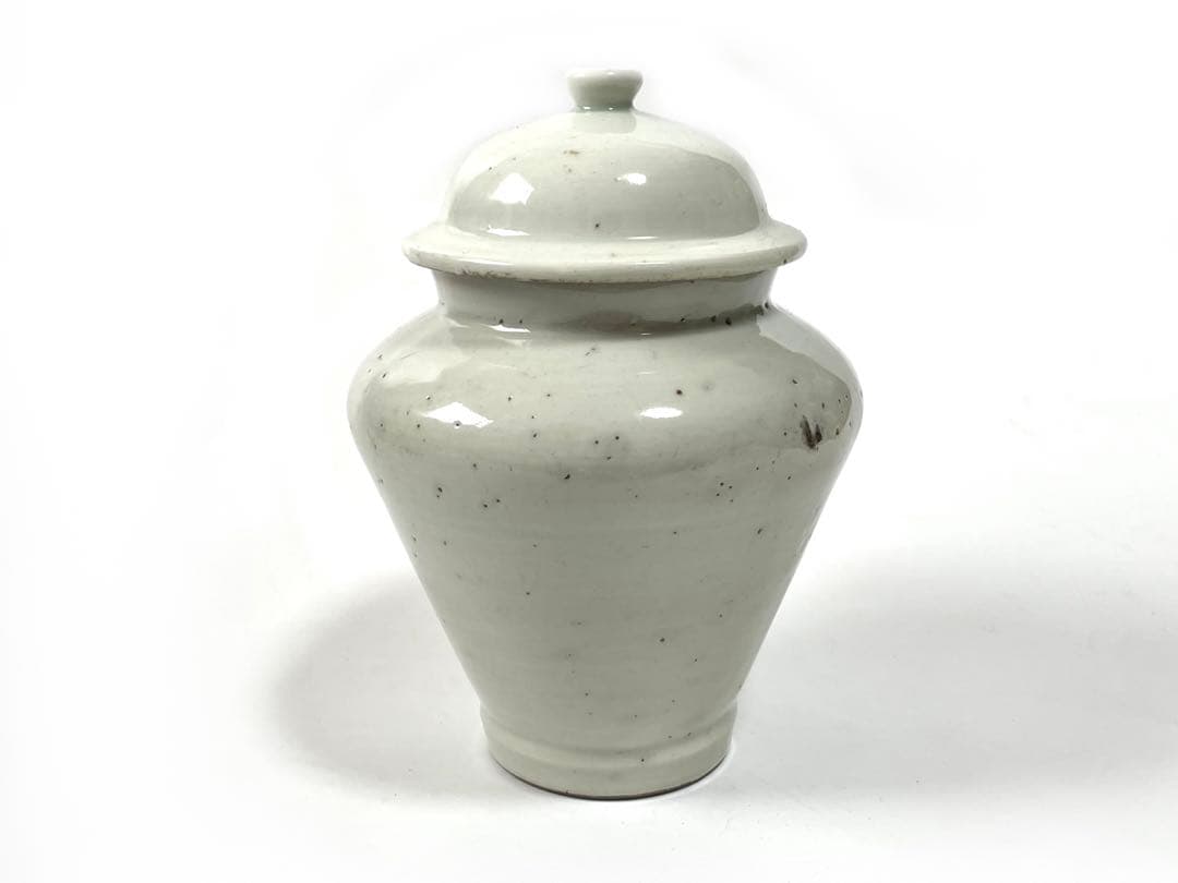 骨董　アンティーク　白磁　有蓋壺　沈香壺　古伊万里　白磁　李朝　蓋付壺