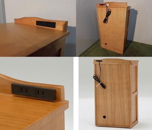 送料無料★新品大容量桐引出いっぱいルーバー扉電話FAX台・キャビネット鍵付