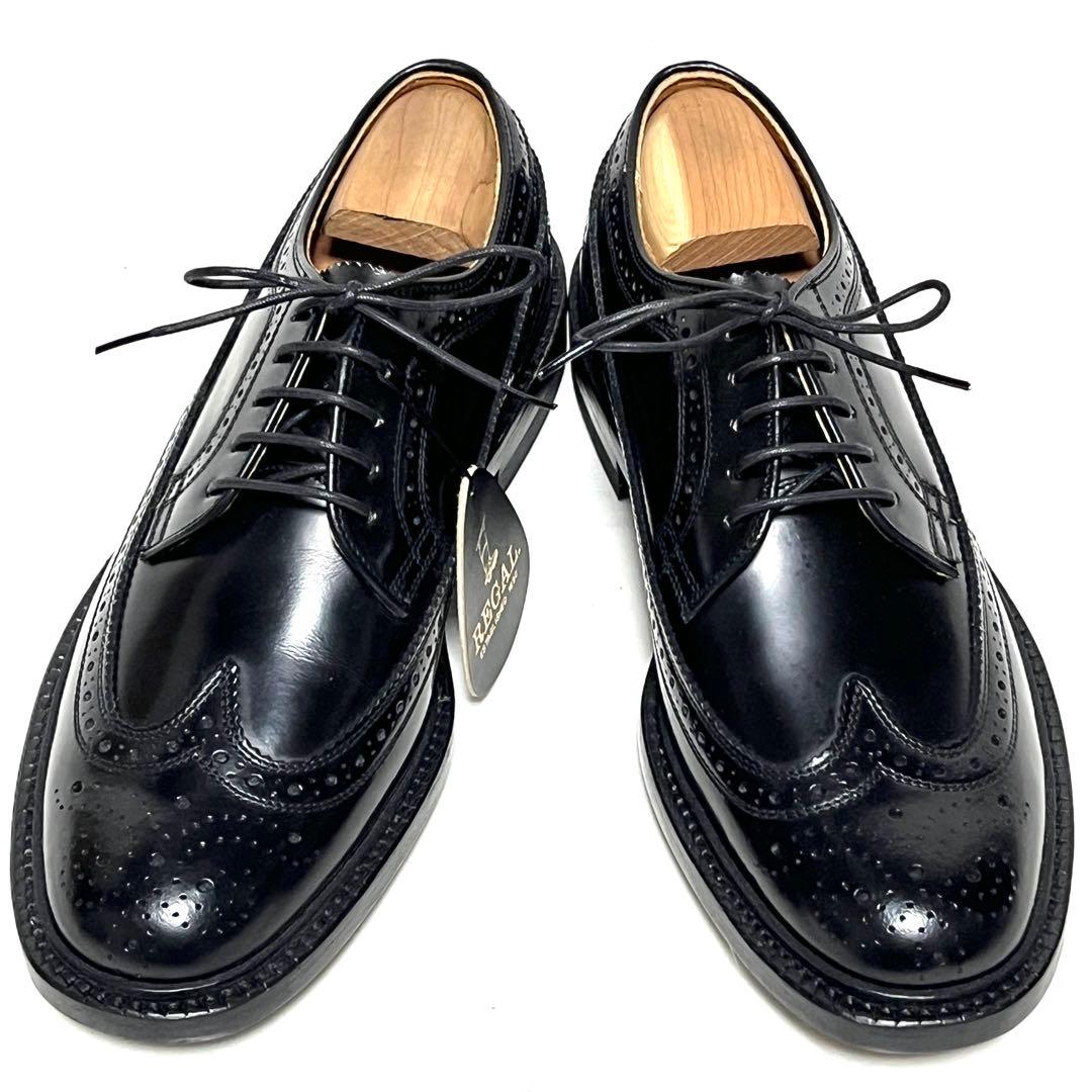 ★極美品★REGAL リーガル★ウィングチップ★24.5★黒　ブラック★