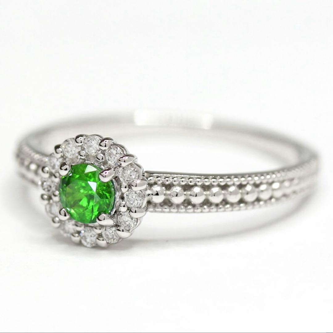 デマントイドガーネット　ダイヤモンド　指輪