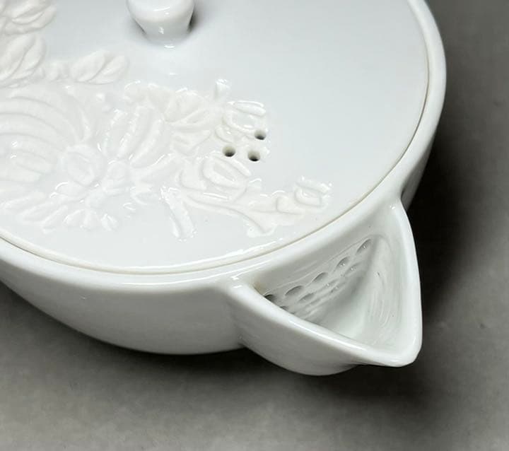 【エビス】急須 湯冷まし 茶碗 出石焼 小嶋昇山造 盈進舎 白磁 煎茶道具 共箱