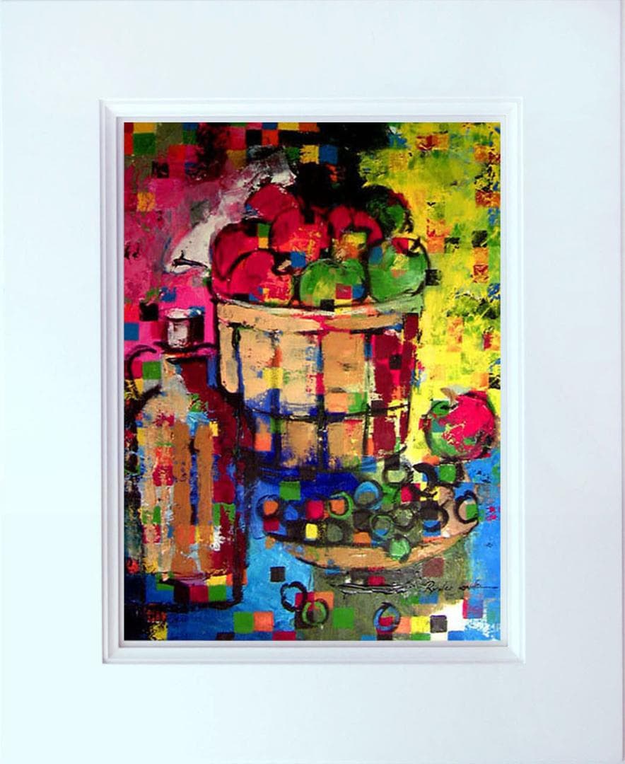 油絵 菅家令子 絵 絵画 インテリア uF6-063704 静物 果物 瓶