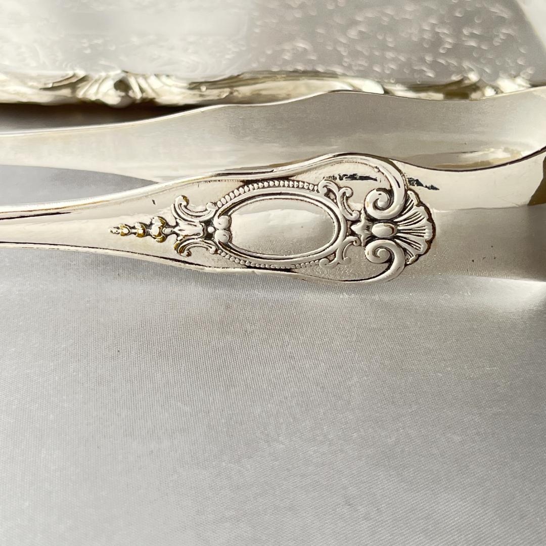 【仏蘭西】ライオン脚のトング【シルバープレート】 16cm