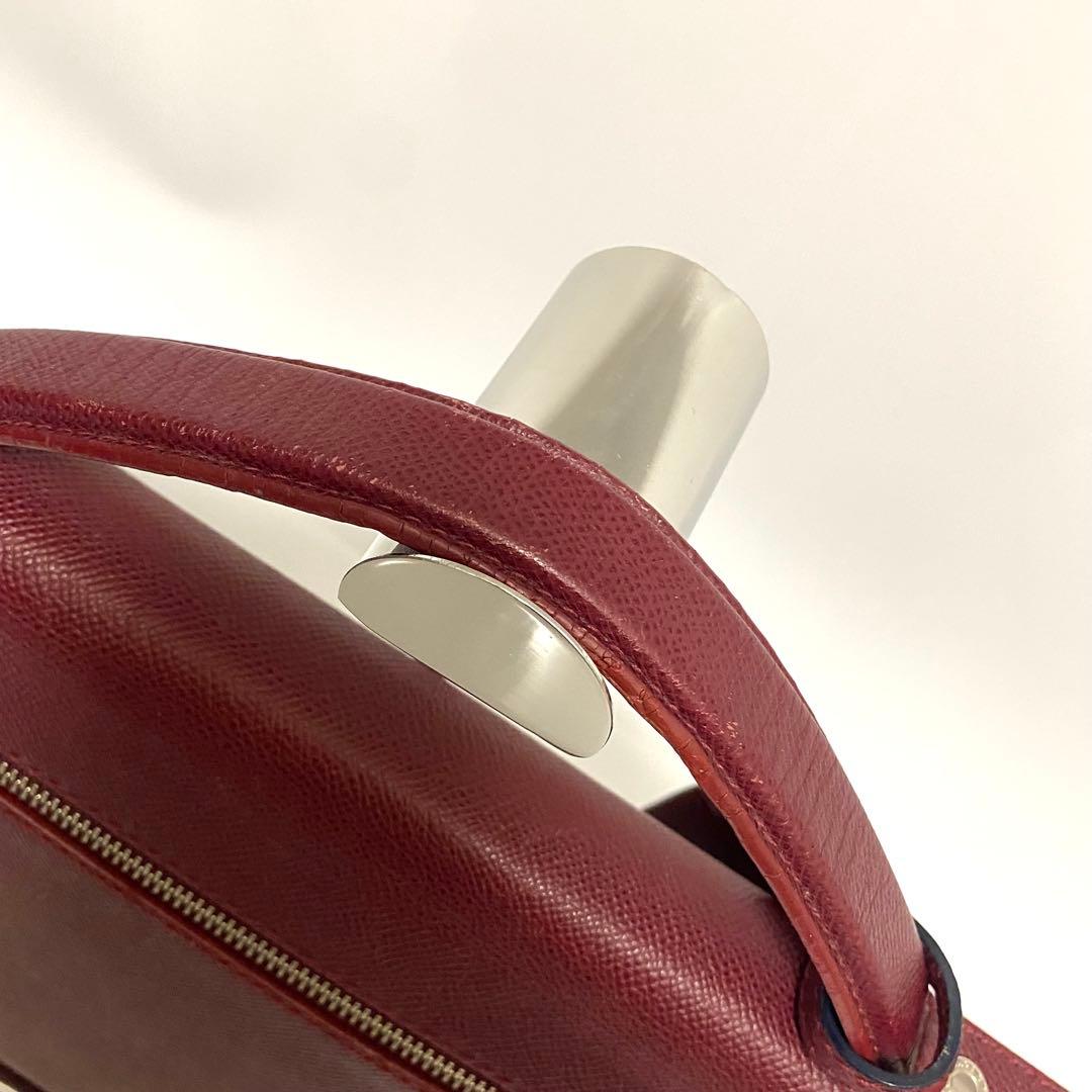 BVLGARI レザー ワインレッド チャーム ビジネスバッグ ブリーフケース