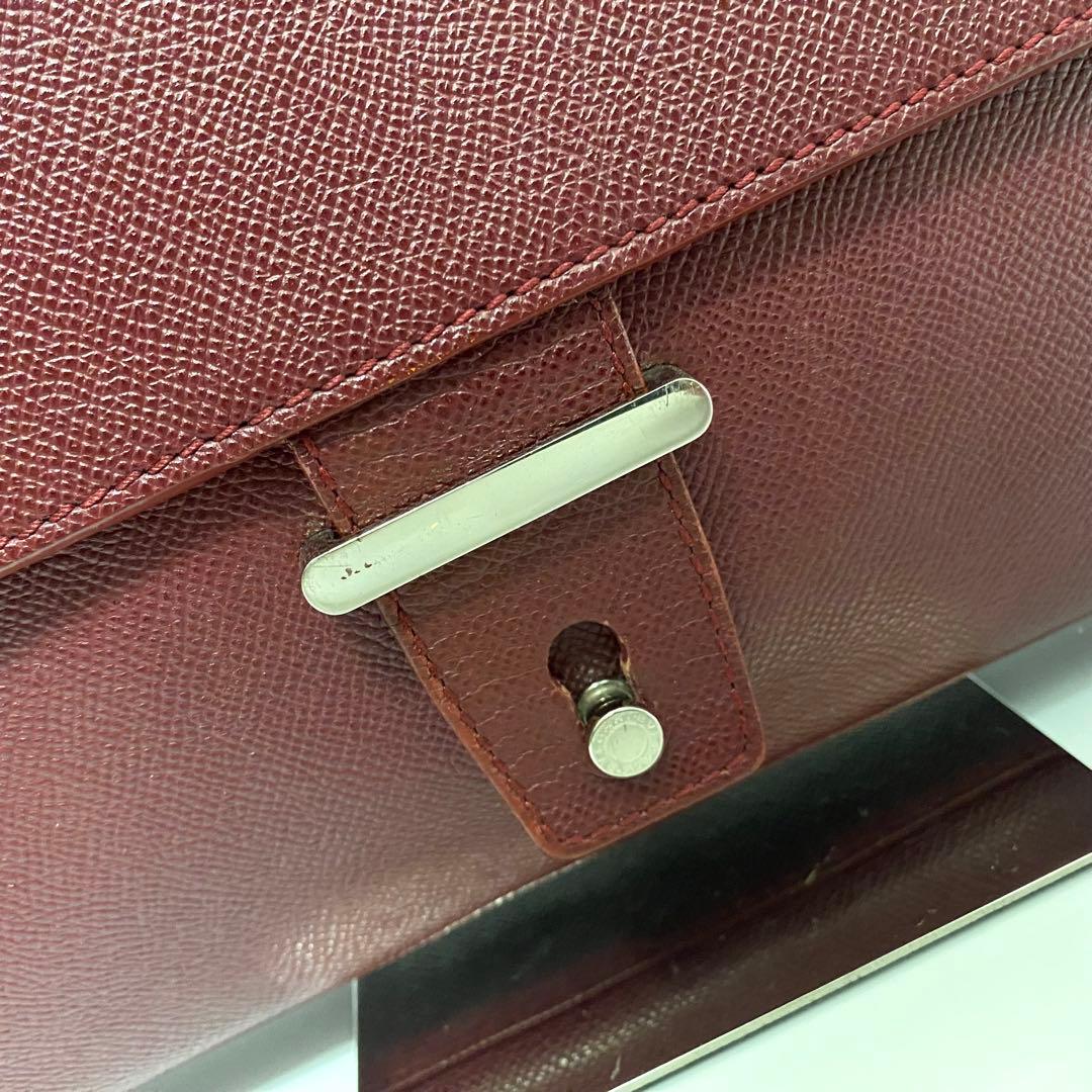BVLGARI レザー ワインレッド チャーム ビジネスバッグ ブリーフケース