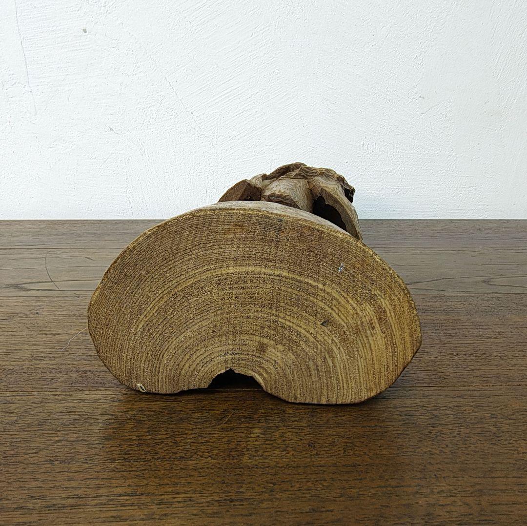 アイヌ　木彫り　彫刻　一刀彫　槐　メノコ