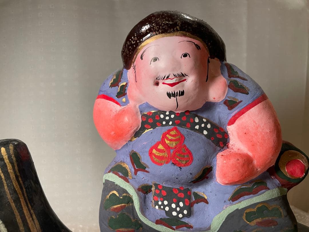 中野人形 【ふぐ乗り大黒】土雛　奈良久雄【激レア・直筆サイン入り】