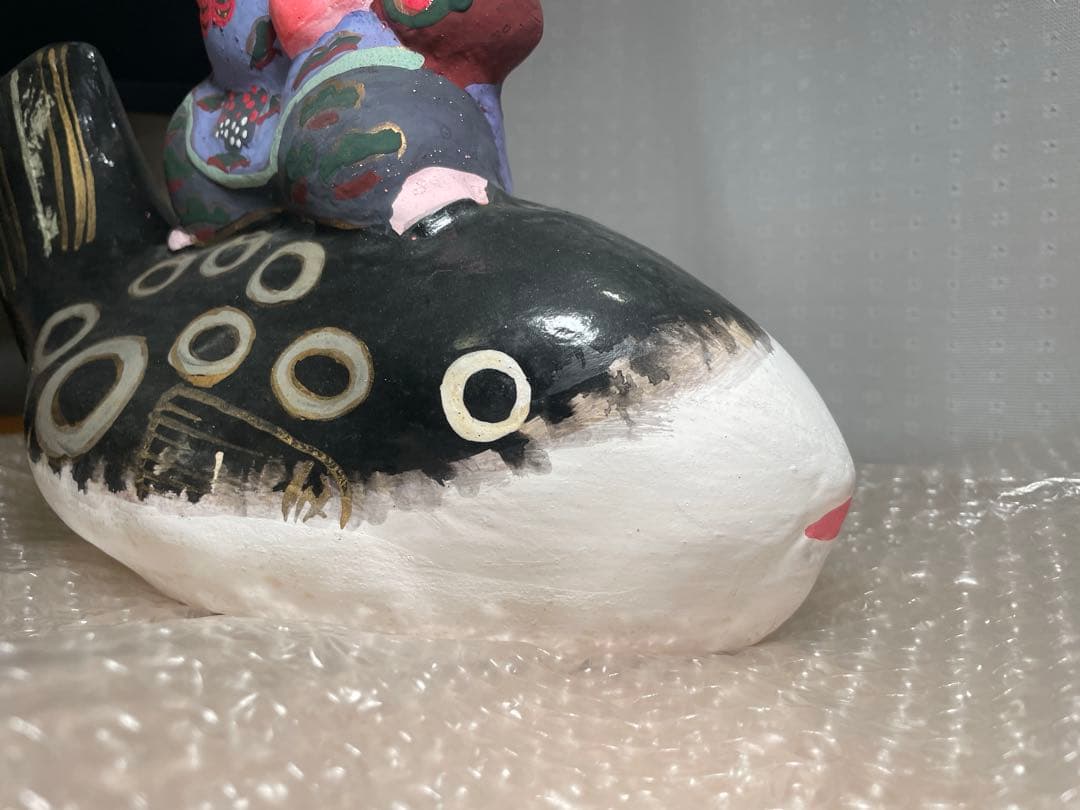 中野人形 【ふぐ乗り大黒】土雛　奈良久雄【激レア・直筆サイン入り】