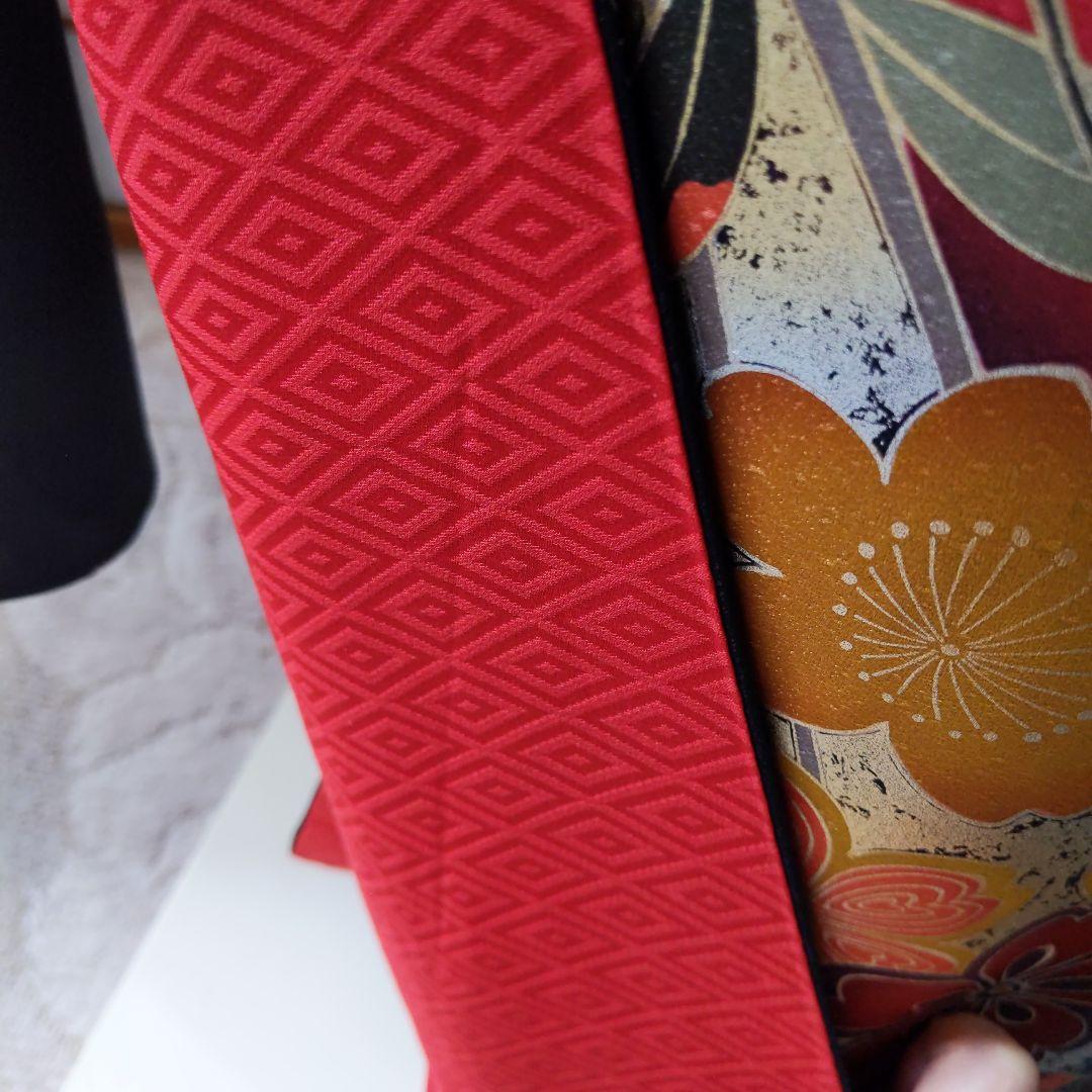 404赤黒　舞蝶　正絹振袖6点フルセット　成人式卒業式晴れの日コンサート式典