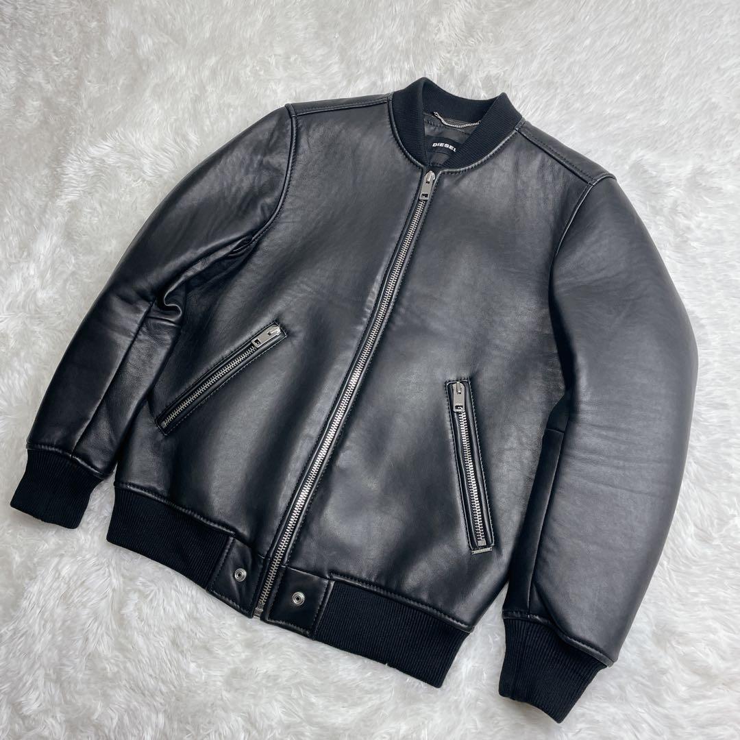 極美品✨DIESEL ボンバージャケット ラムスキン シングル MA-1 S