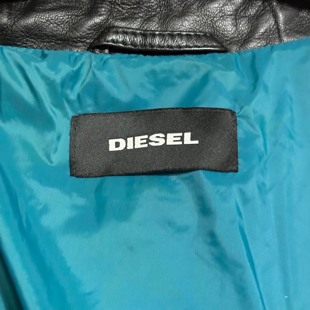 美品 DIESEL L-SHIRO JACKET 羊革 ライダースジャケット L