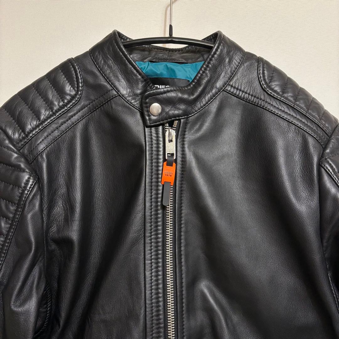 美品 DIESEL L-SHIRO JACKET 羊革 ライダースジャケット L