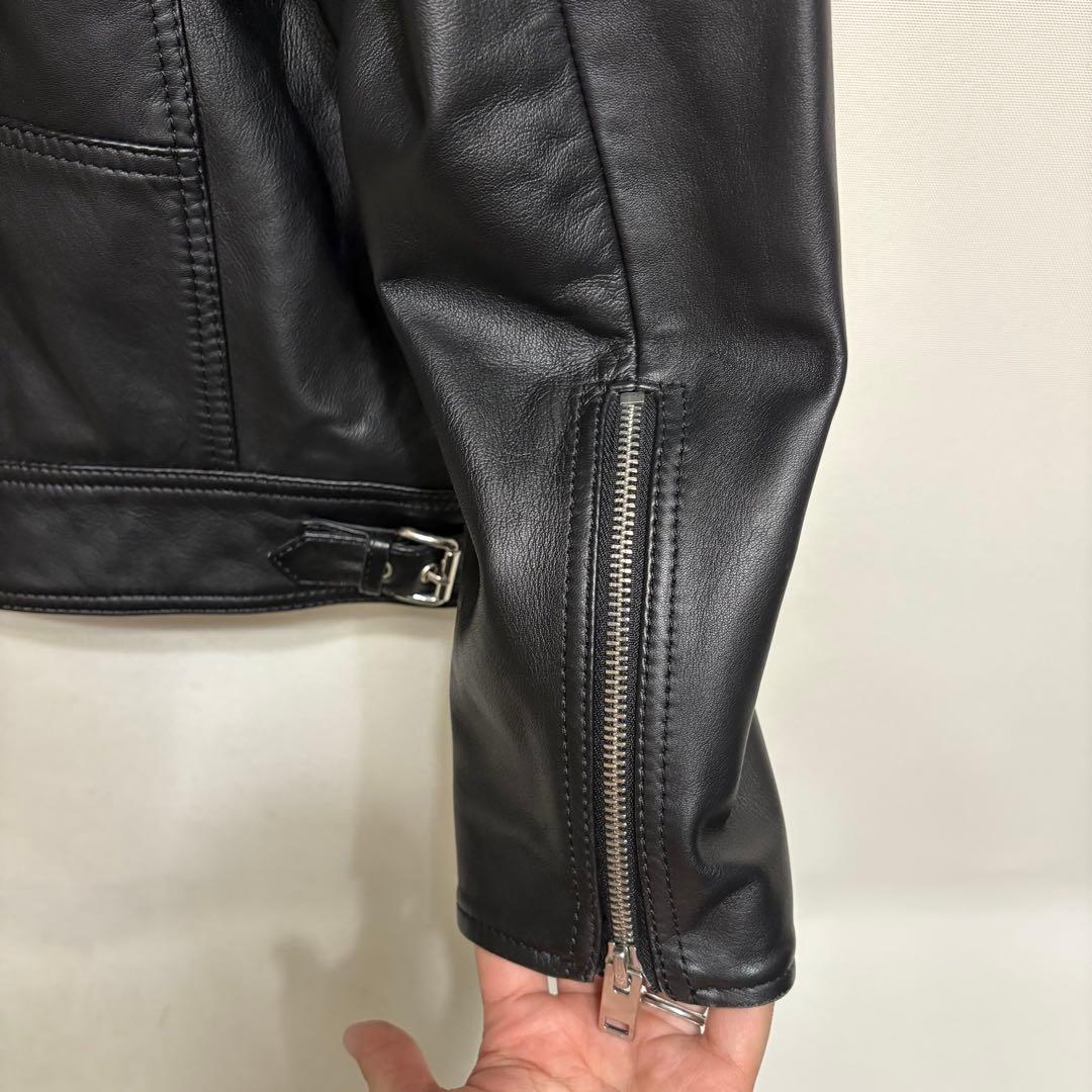 美品 DIESEL L-SHIRO JACKET 羊革 ライダースジャケット L