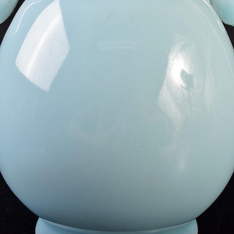 中国　大清乾隆年製　汝窯　天青釉　雙耳瓶　C　7888E