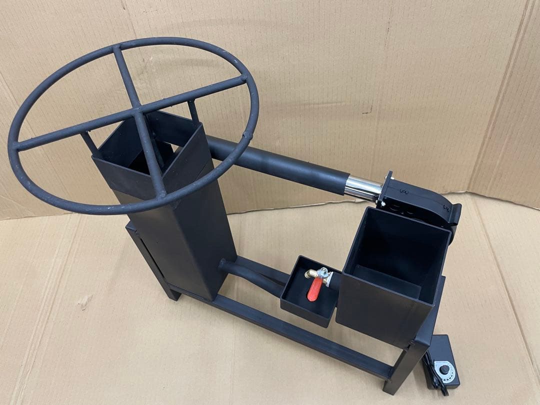 廃油ストーブ　ロケットストーブ　送風機と五徳付き