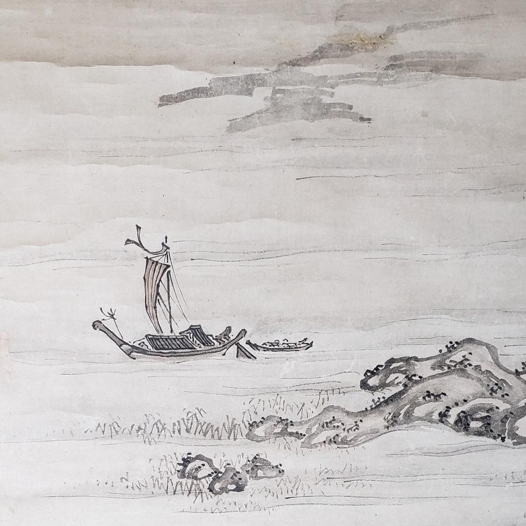 ◆『周文 山水図』掛軸◆検）雪舟 長谷川等伯 明兆 狩野永徳 狩野探幽 千利休