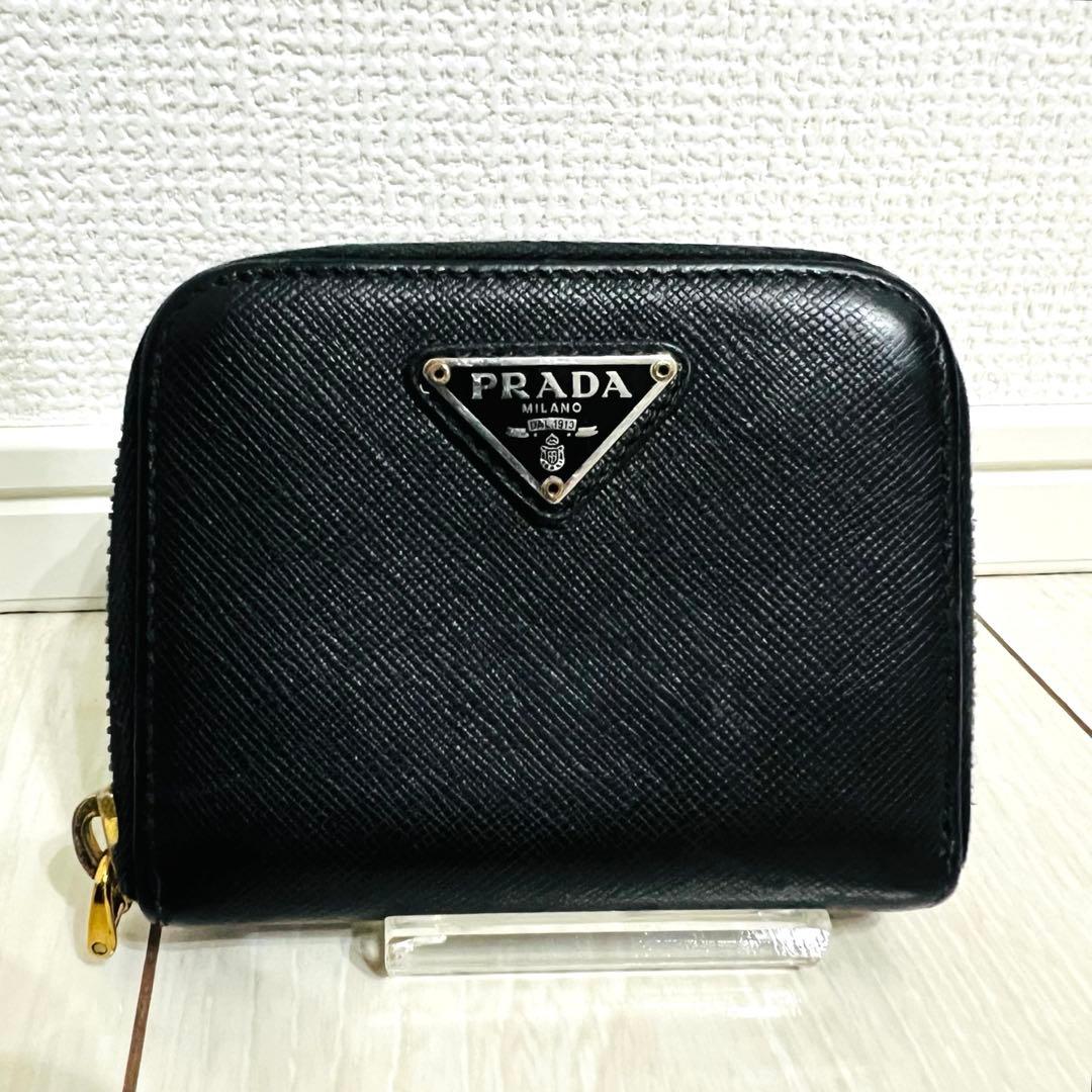 【大人気】PRADA プラダ サフィアーノ ケース レザー ブラック