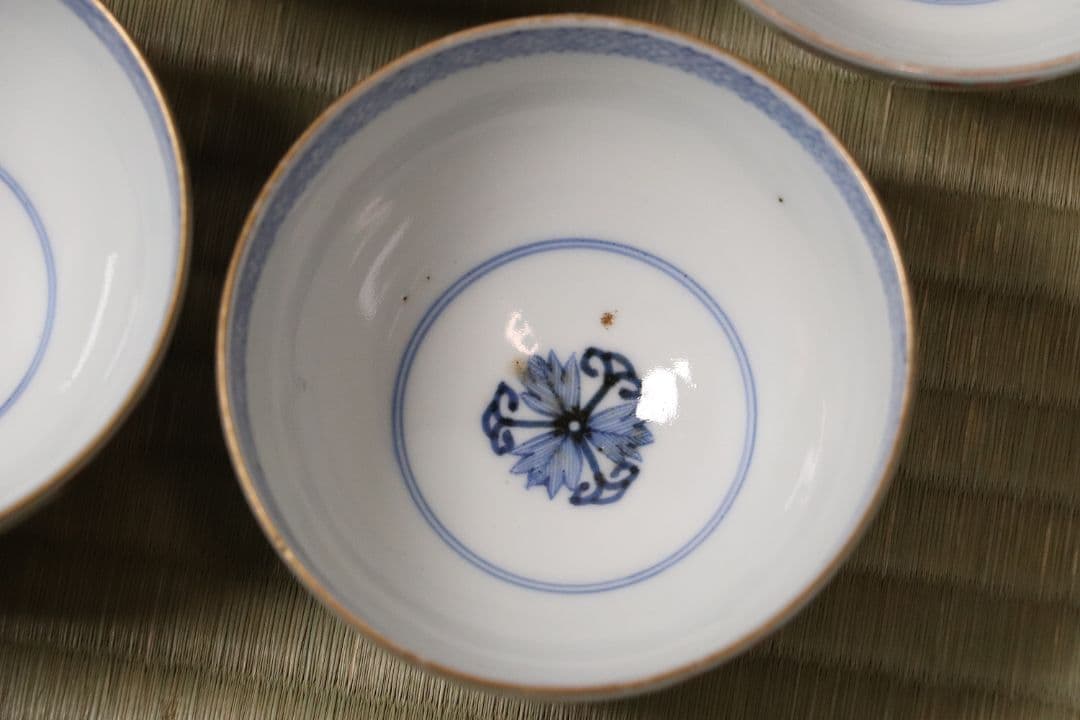 太明年製 赤玉瓔珞文 古伊万里 茶呑 茶碗 口径9.4cm 色絵 錦手MA423