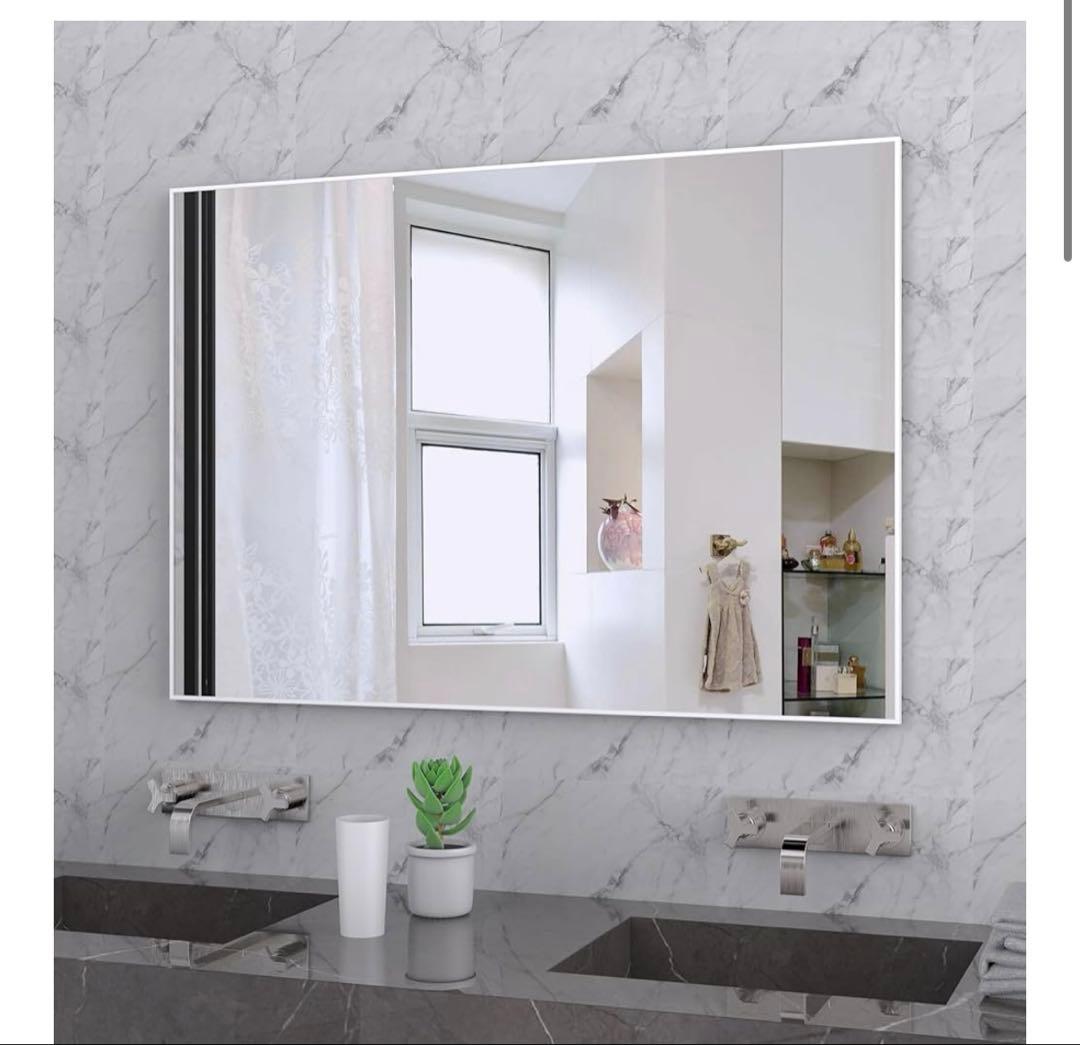 BEAUTME 洗面鏡 浴室鏡 壁掛け鏡 姿見鏡 全身鏡 アルミ 壁掛けミラー