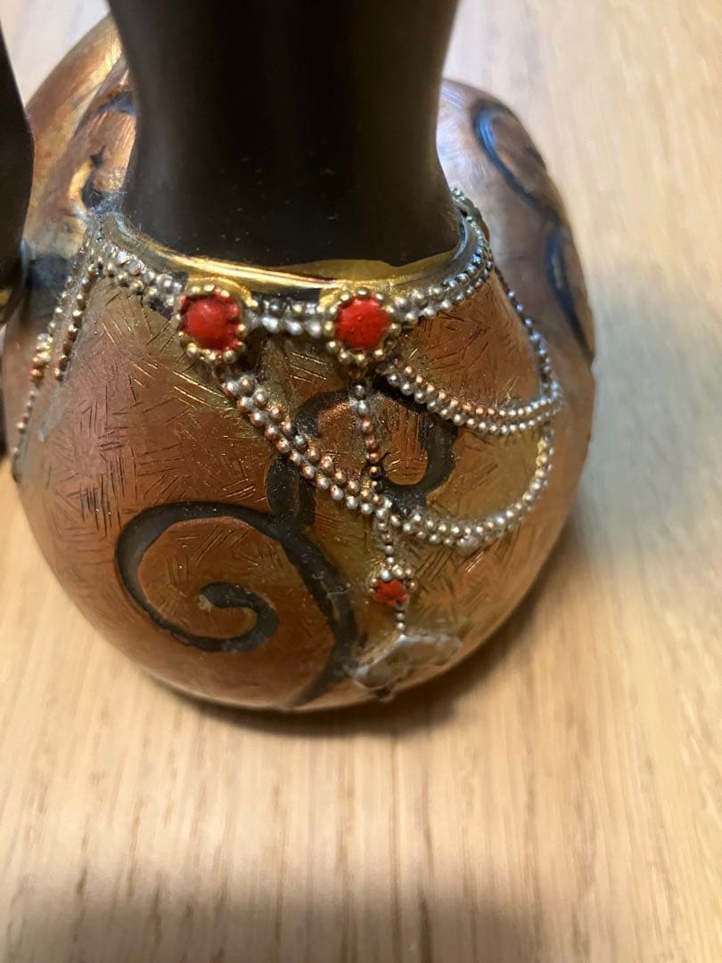 アフリカンスタイル 陶器 置物 2点セット