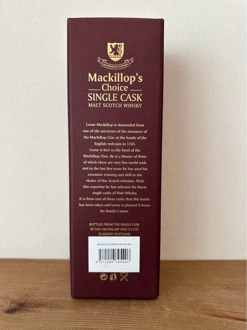 ウイスキー Mackillop's choice Glenlivet 1989