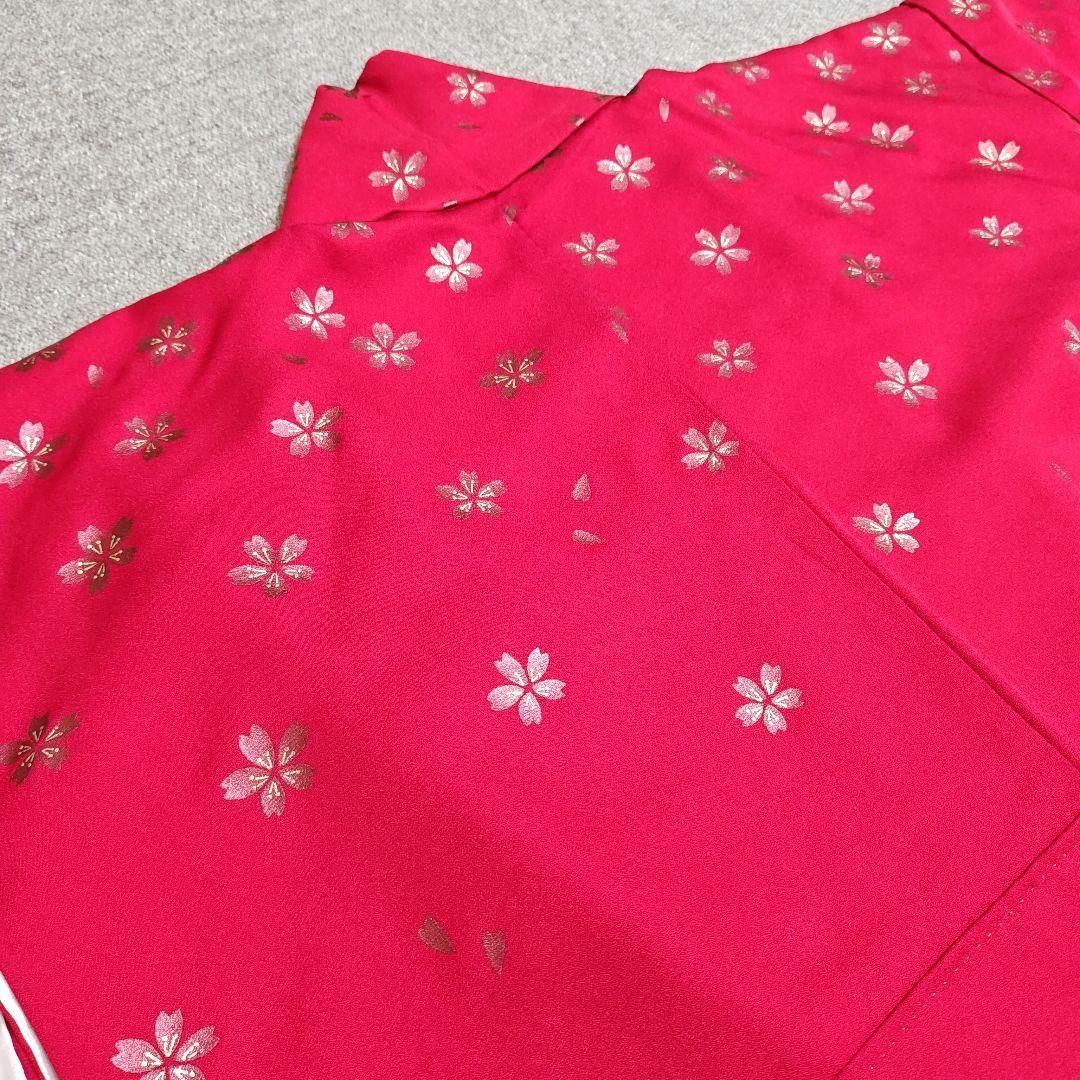 振袖　赤色 桜柄　御所車紋　京都きもの友禅　シック